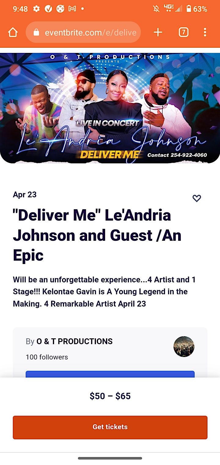 "Deliver Me" LeAndria Johnson and Guest /An Epic, Killeen Civic and