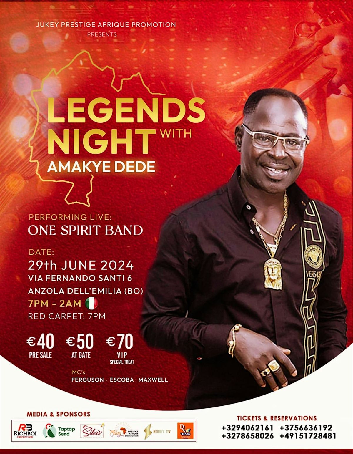 Amakye Dede in Italy, Via Fernando Santi, 6, Anzola dell'Emilia, 29