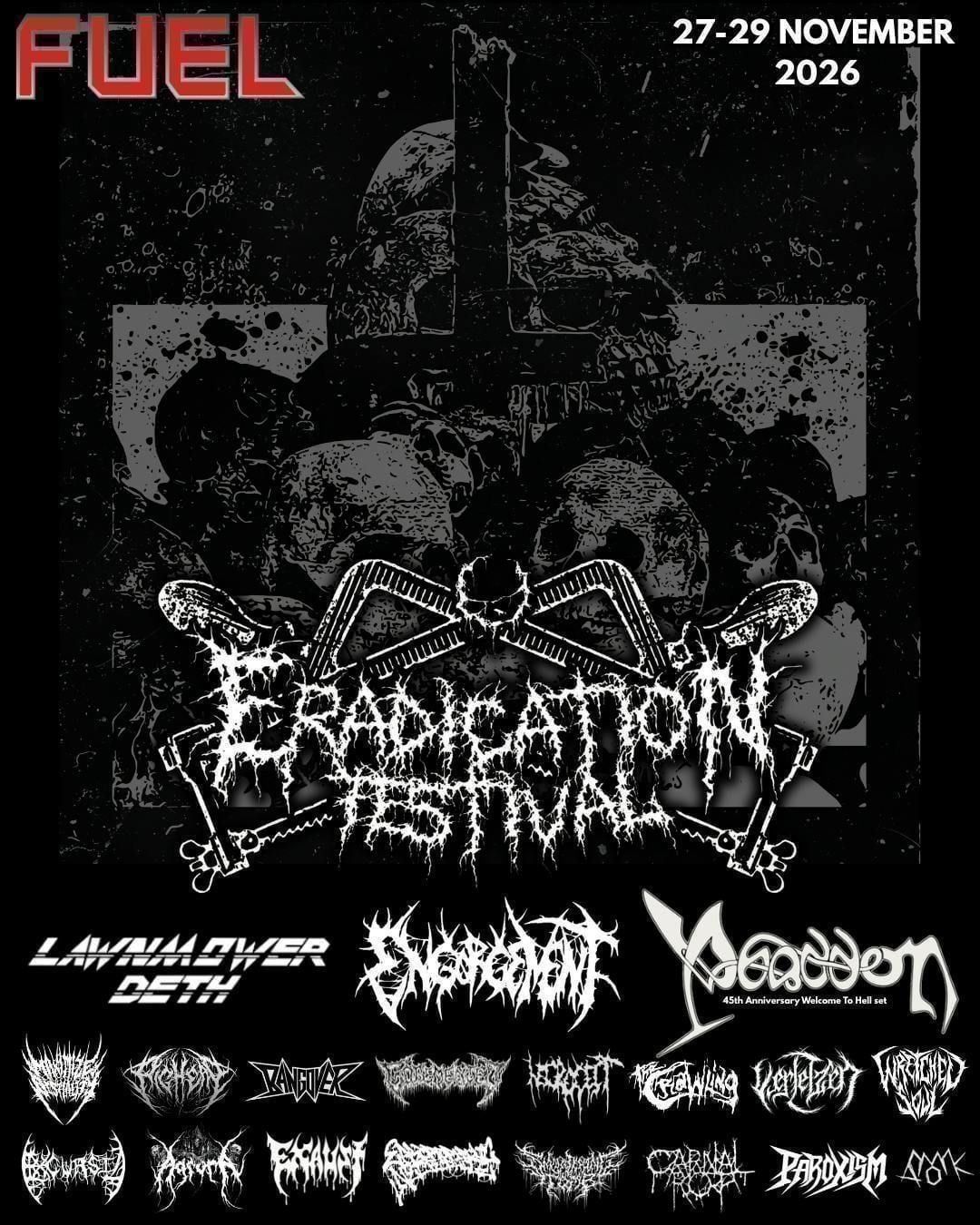 Eradication Festival 2026, Fuel Rock Club, Cardiff, 27 November to 29 ...