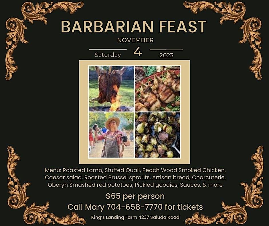 3rd Annual Barbaric Feast, King's Landing Farm, Rock Hill, November 4 2023 AllEvents.in