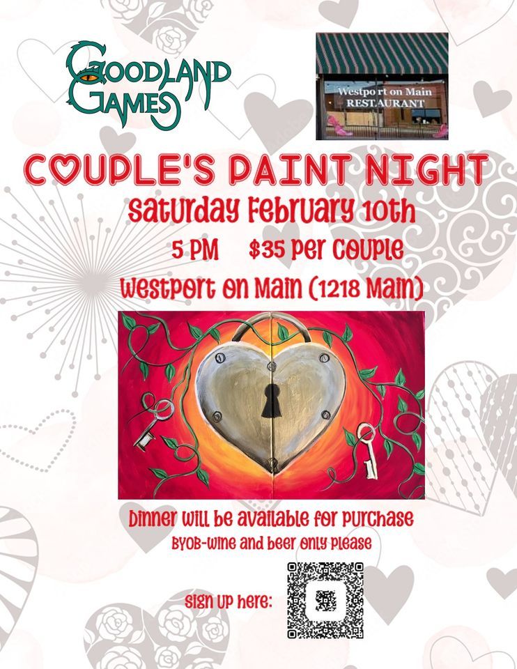 Couples Paint Night , Westport On Main, Goodland, February 10 2024