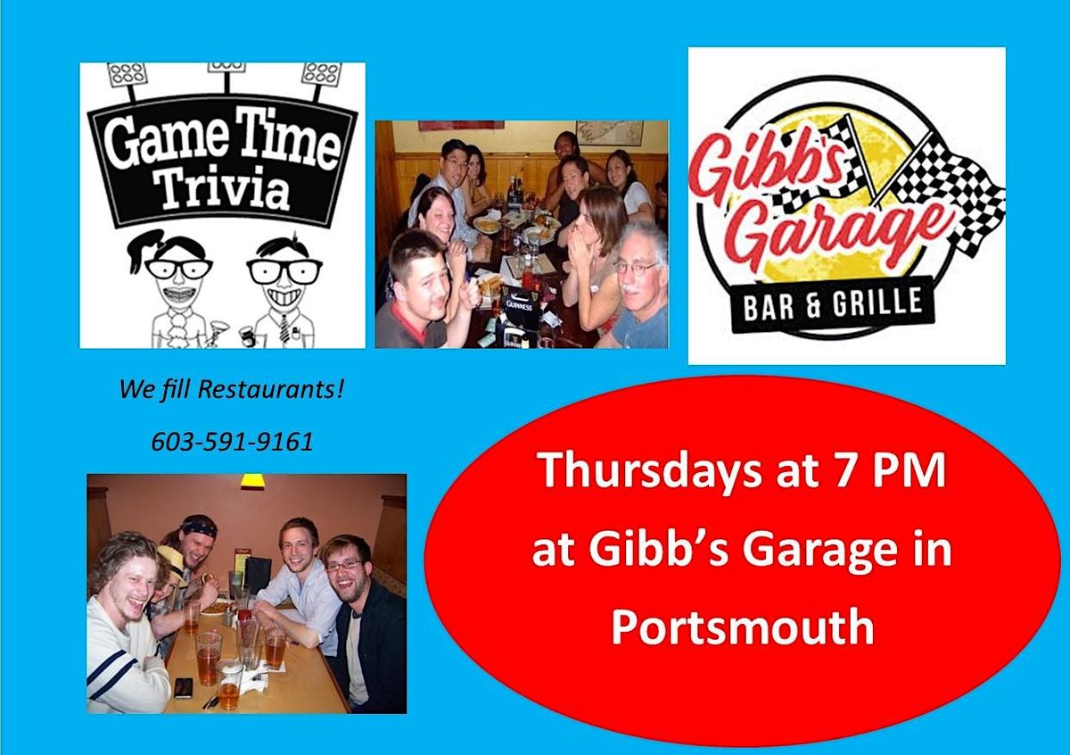 Game Time Trivia Thursdays at Gibbs Garage in Portsmouth, Gibb's Garage