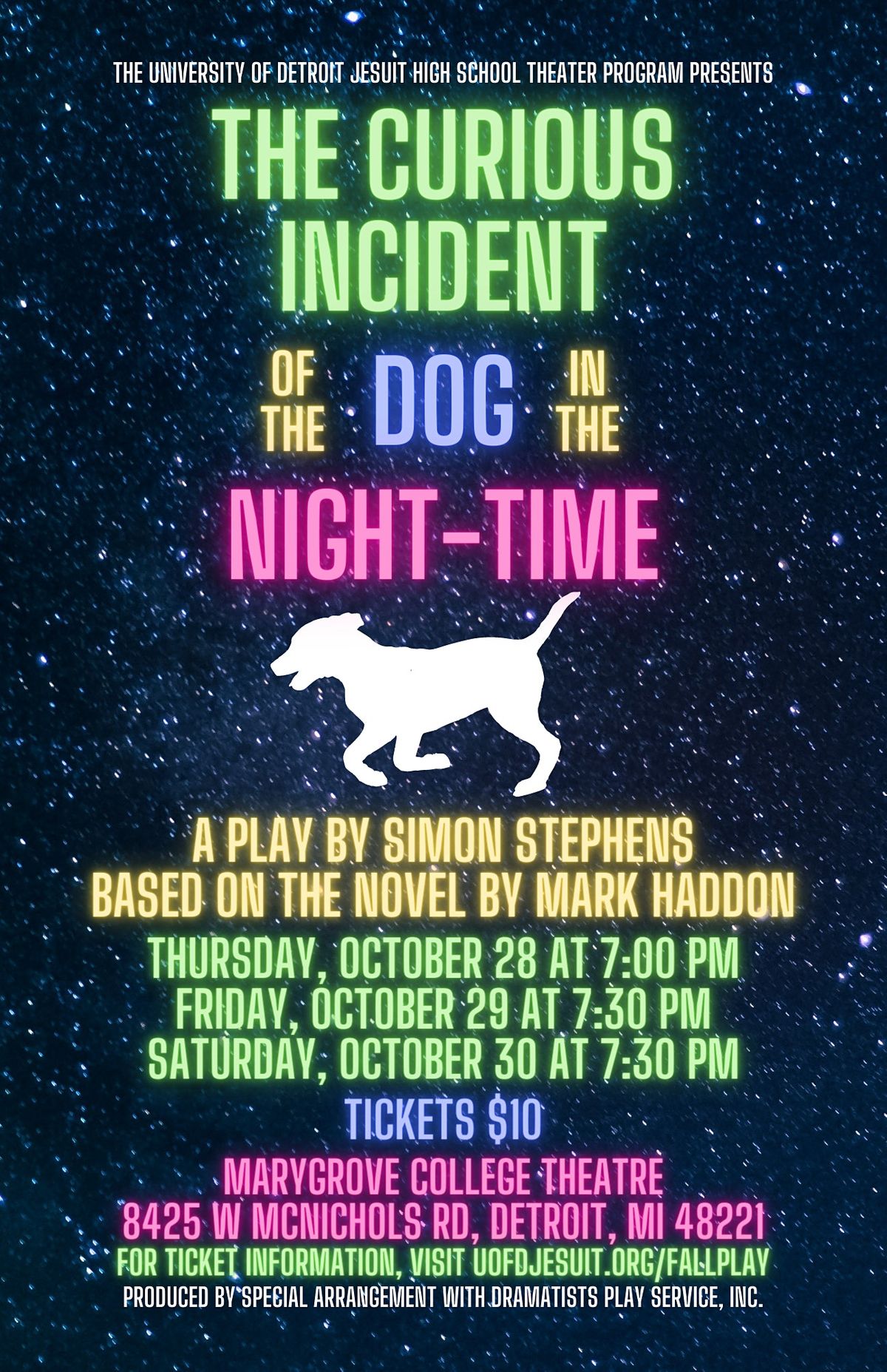 U of D Jesuit Presents The Curious Incident of the Dog in the Night-Time, 28 October | Event in Detroit | AllEvents.in