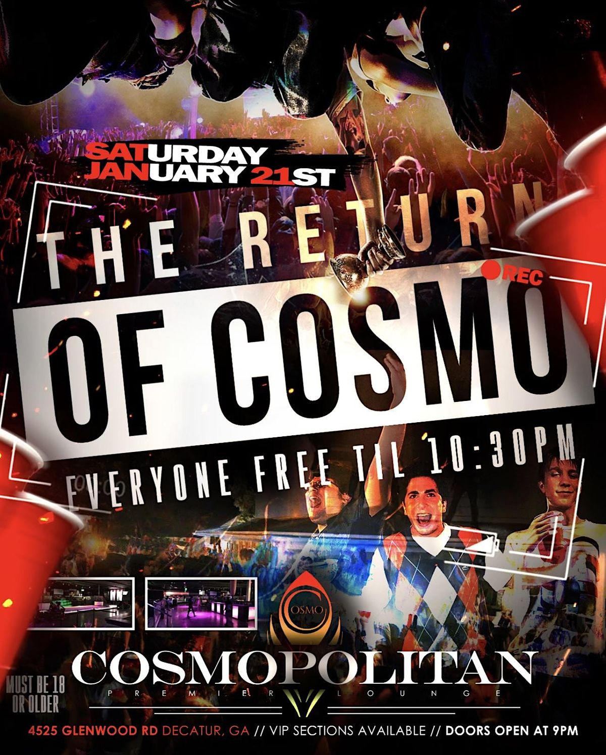 THE RETURN OF COSMO [18 OR OLDER], Cosmopolitan Premier Lounge, Decatur