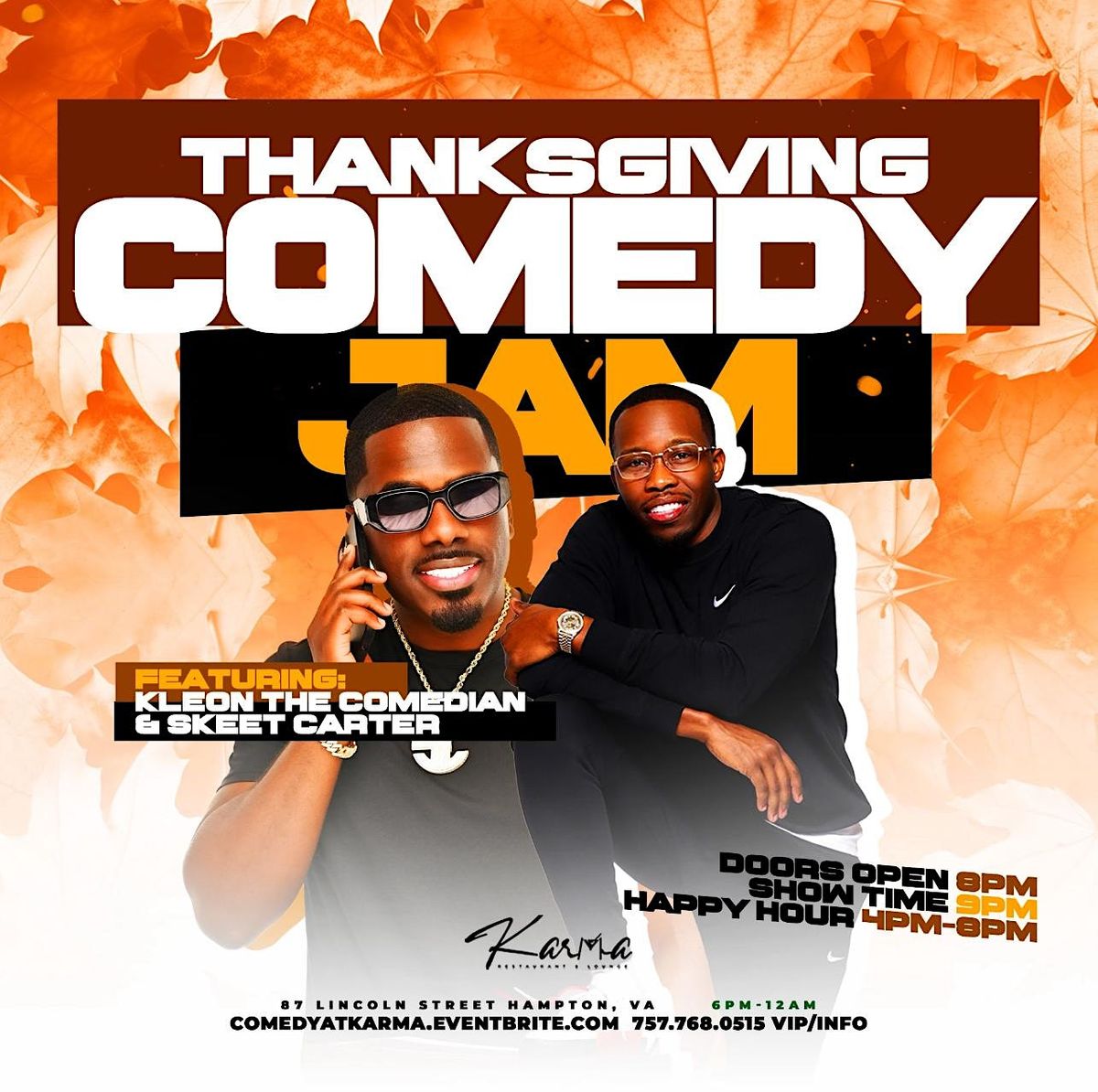 Thanksgiving Comedy Jam, Karma Restaurant & Lounge, Hampton, November