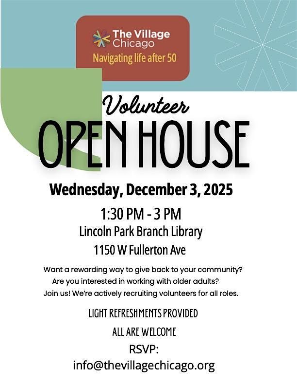 Volunteer Open House - Volunteer with The Village Chicago!, 3 December | Event in Chicago | AllEvents