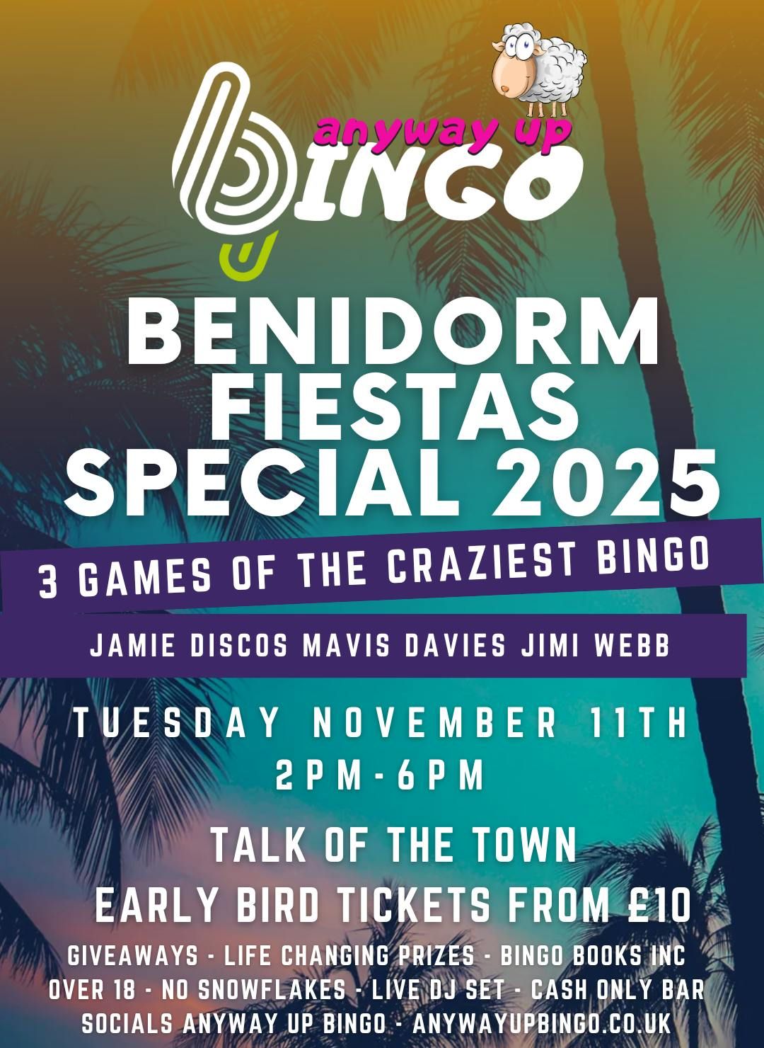 Anyway Up Bingo Benidorm Fiestas TUESDAY Special at Talk of the Town, 11 November | Event in Benidorm | AllEvents
