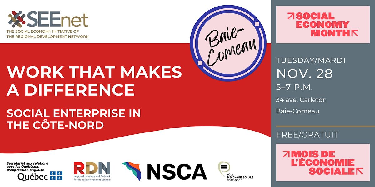 Work that Makes a Difference Social Enterprise in the CôteNord, 34 Av