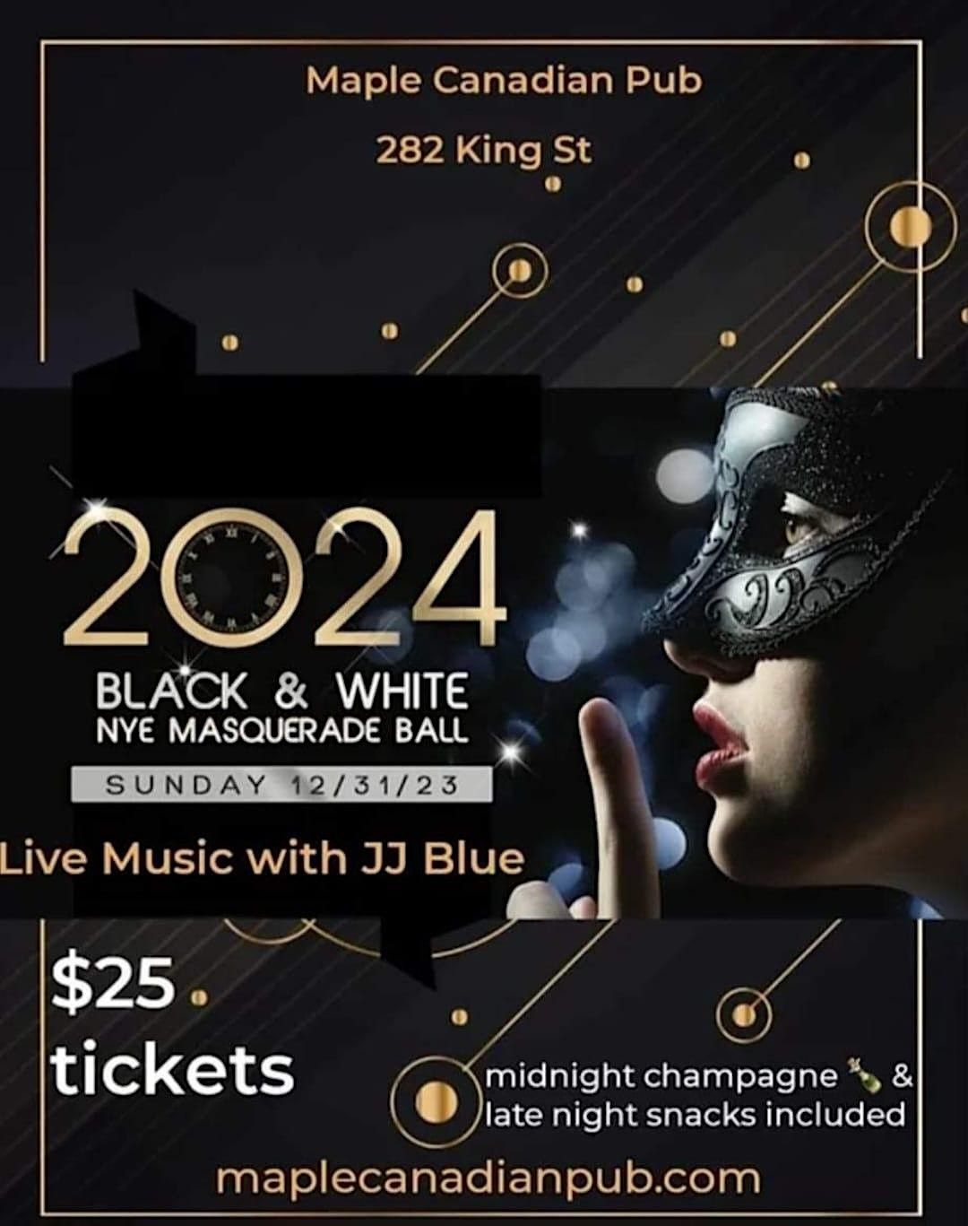 Masquerade Ball New Years Eve party, Maple Canadian Pub, Midland, 9