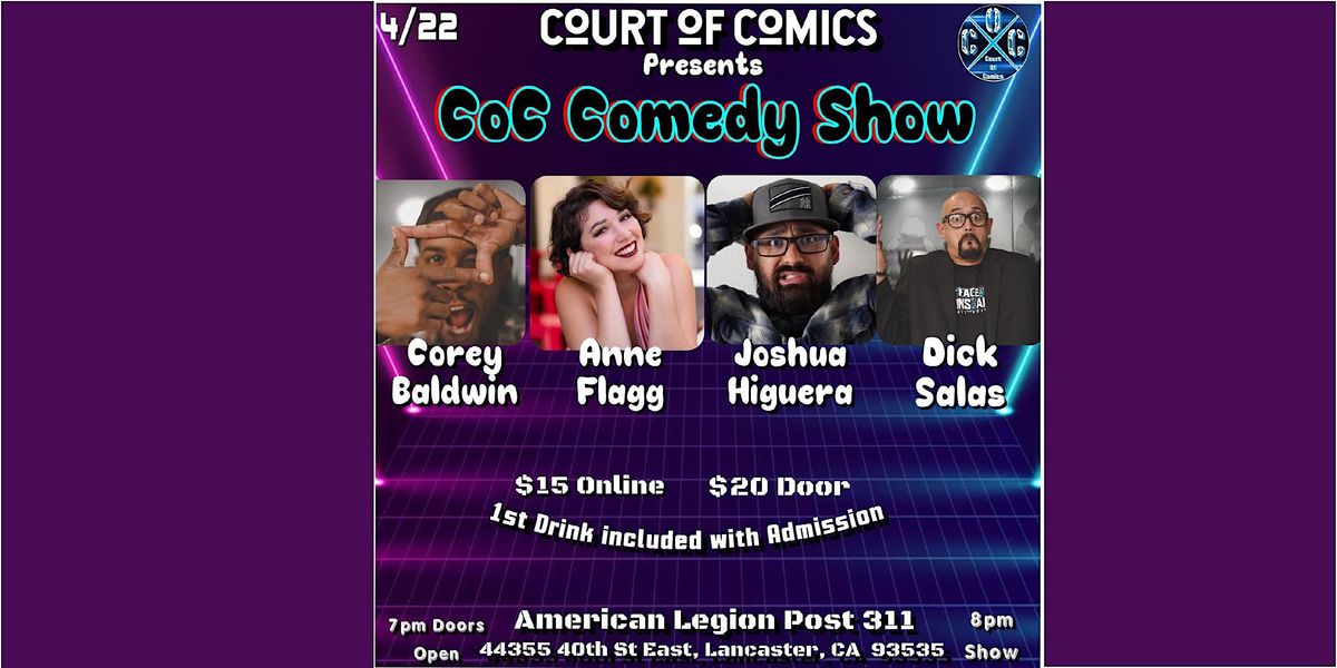 CoC Comedy Show, 44355 40th St E, Lancaster, 22 April 2023 AllEvents.in