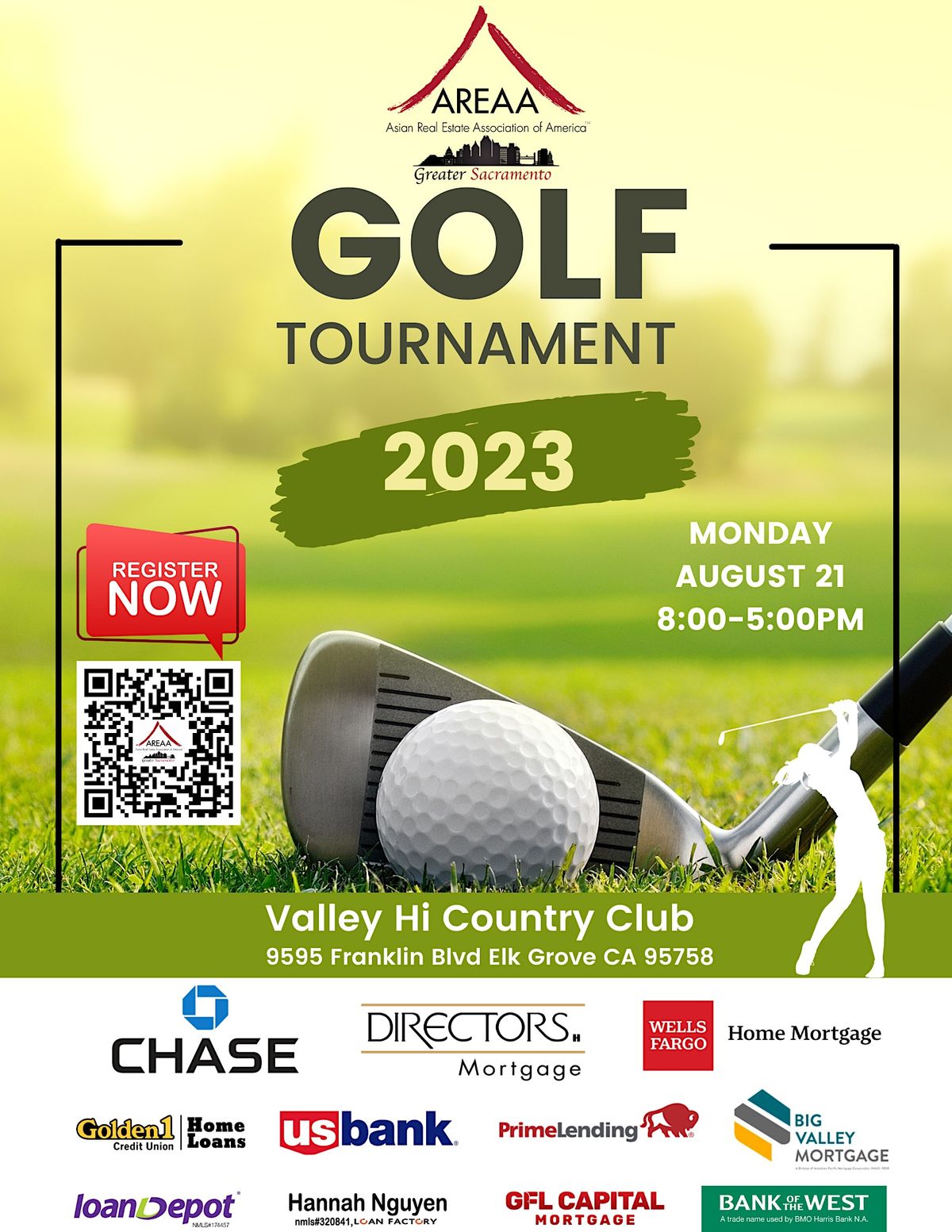 AREAA Sac Golf Tournament 2023 Valley Hi Country Club, Valley Hi
