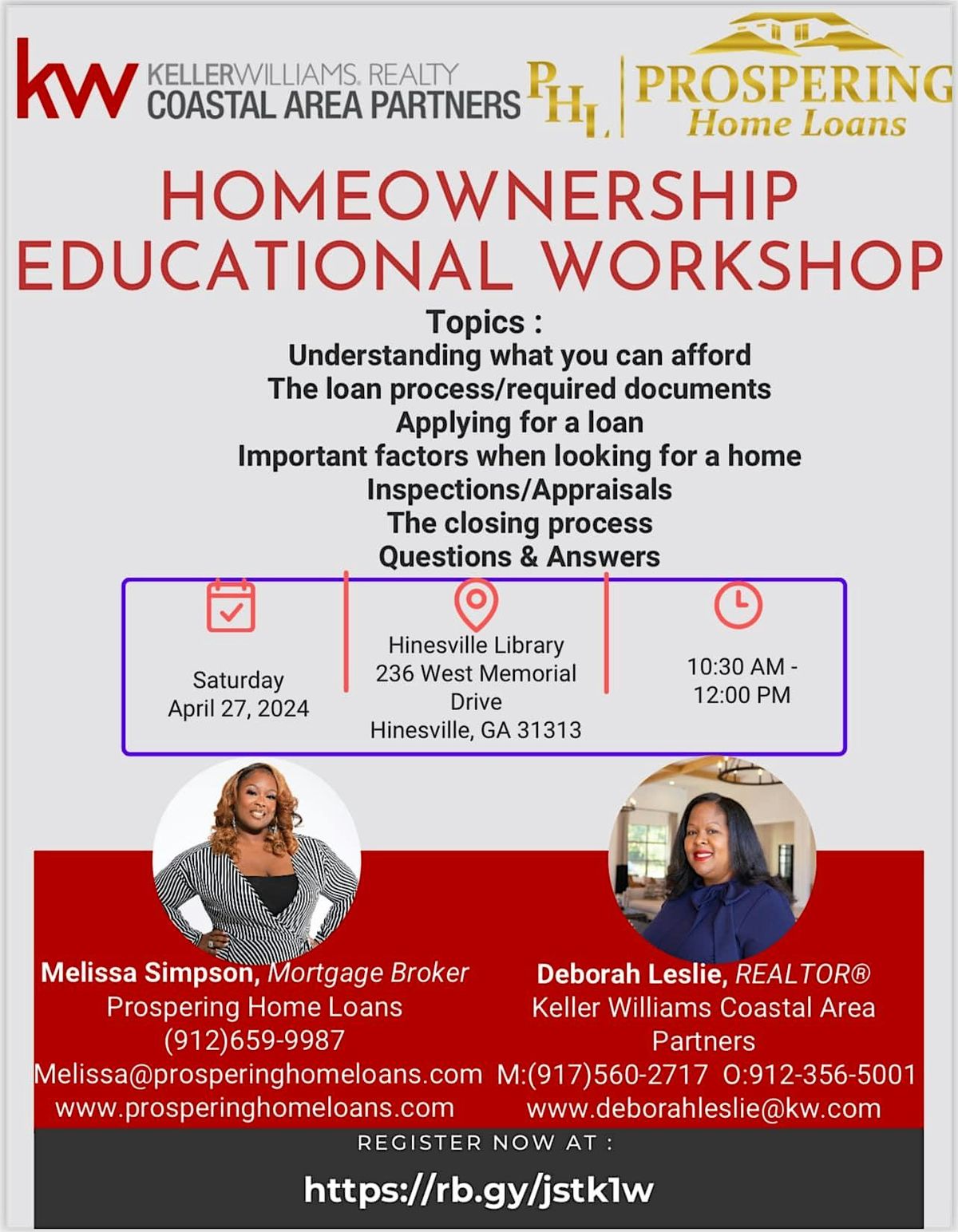 Homeownership Educational Hinesville Library, 27 April 2024