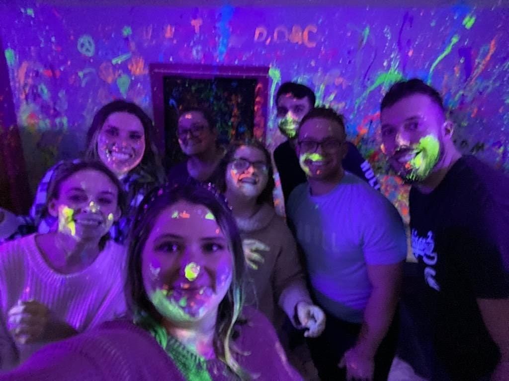 Glow Paint Splatter Room, The Art Factory Creative Arts Studio