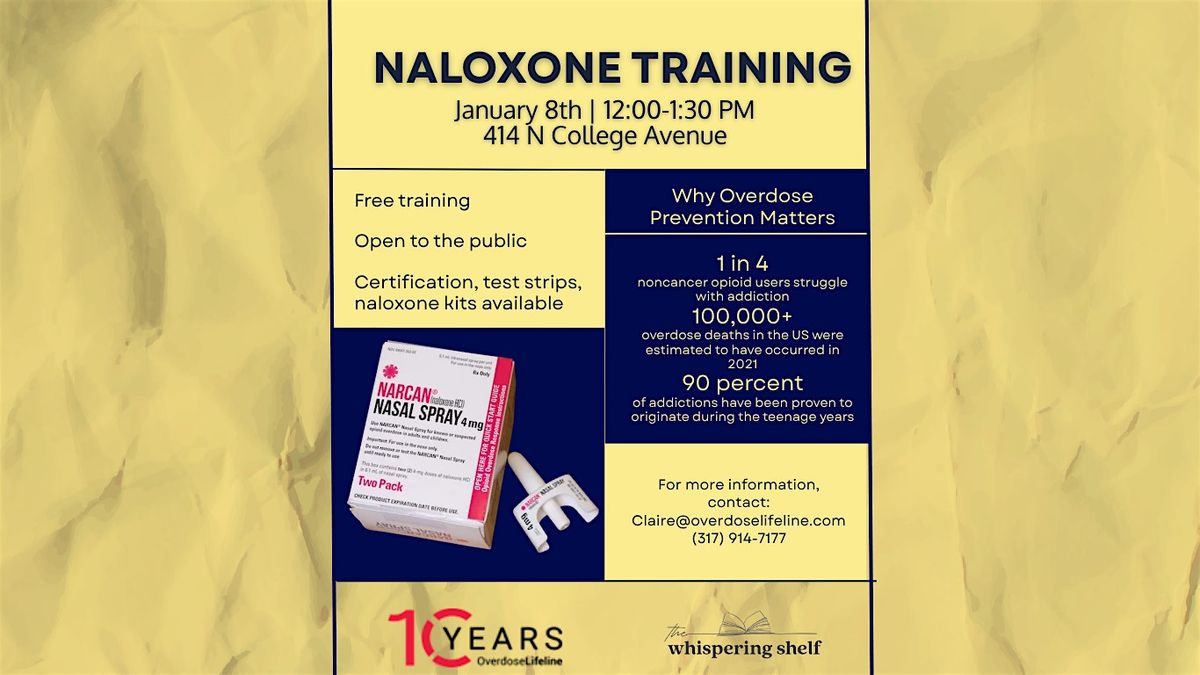 FREE Naloxone Training at The Whispering Shelf, 8 January | Event in Indianapolis | AllEvents