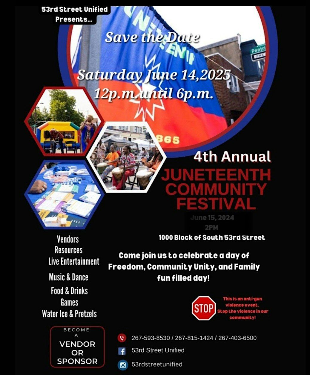 53rd  Street Unified 4th Annual Juneteenth Community Celebration Festival, 14 June | Event in Philadelphia