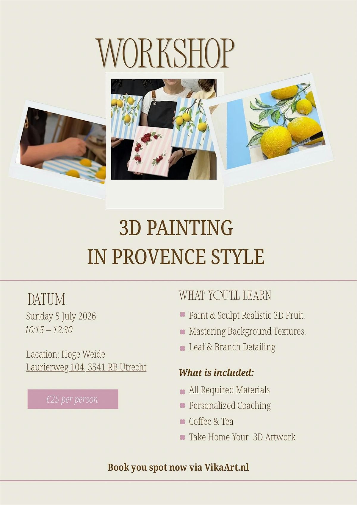 3D painting in Provence style workshop