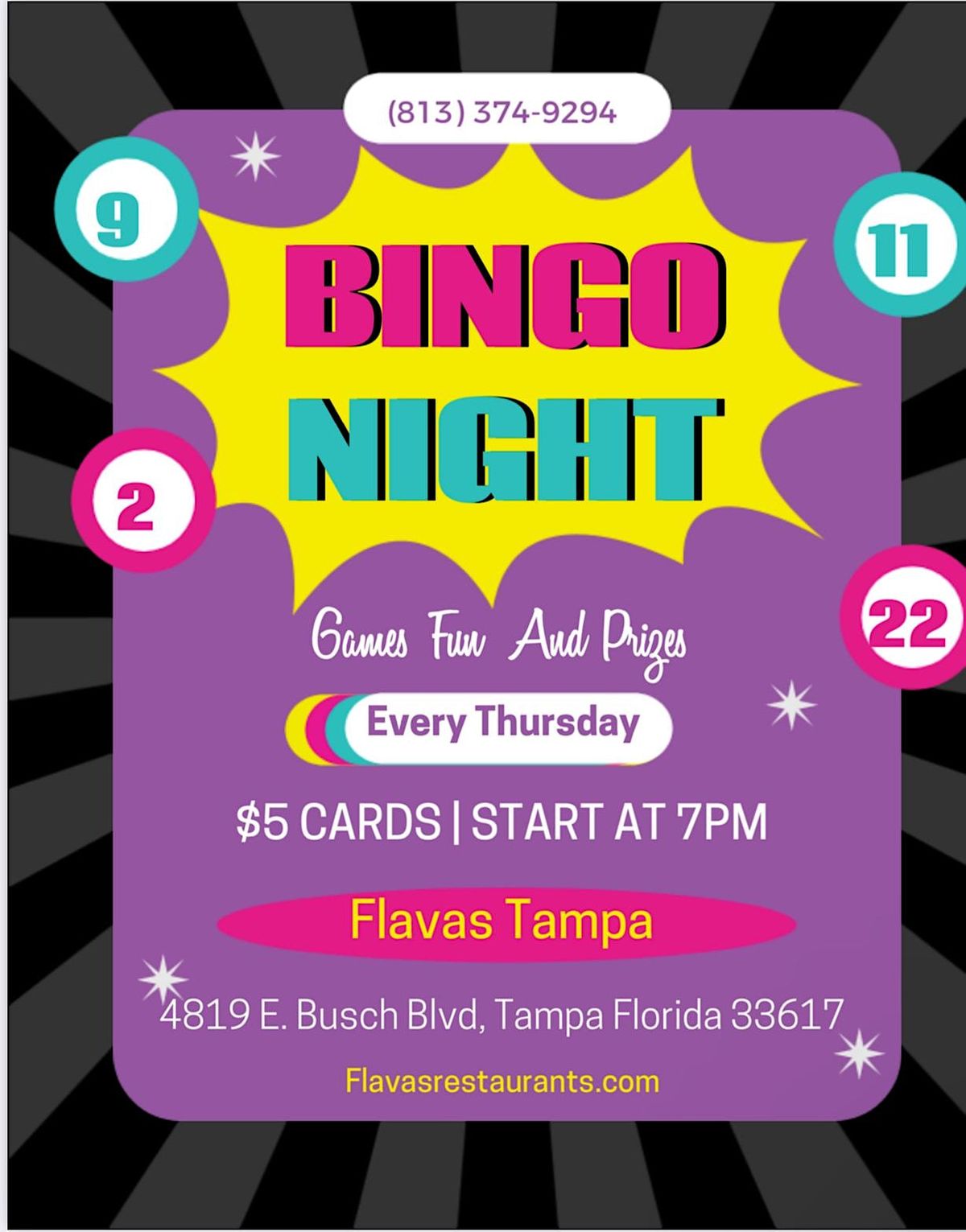 Bingo Night (Flavas Chi-Town Wings) | Event in Tampa | AllEvents