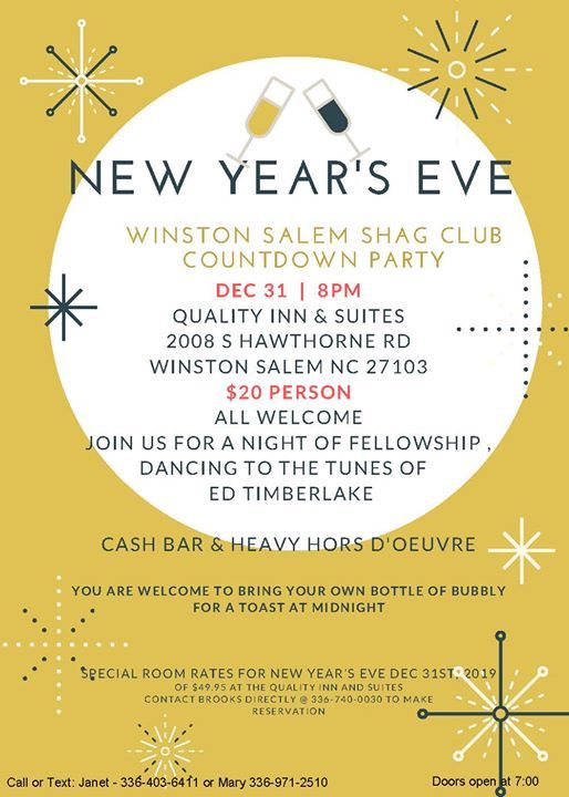 Winston Salem Shag Club New Years Eve Party at Quality Inn & Suites