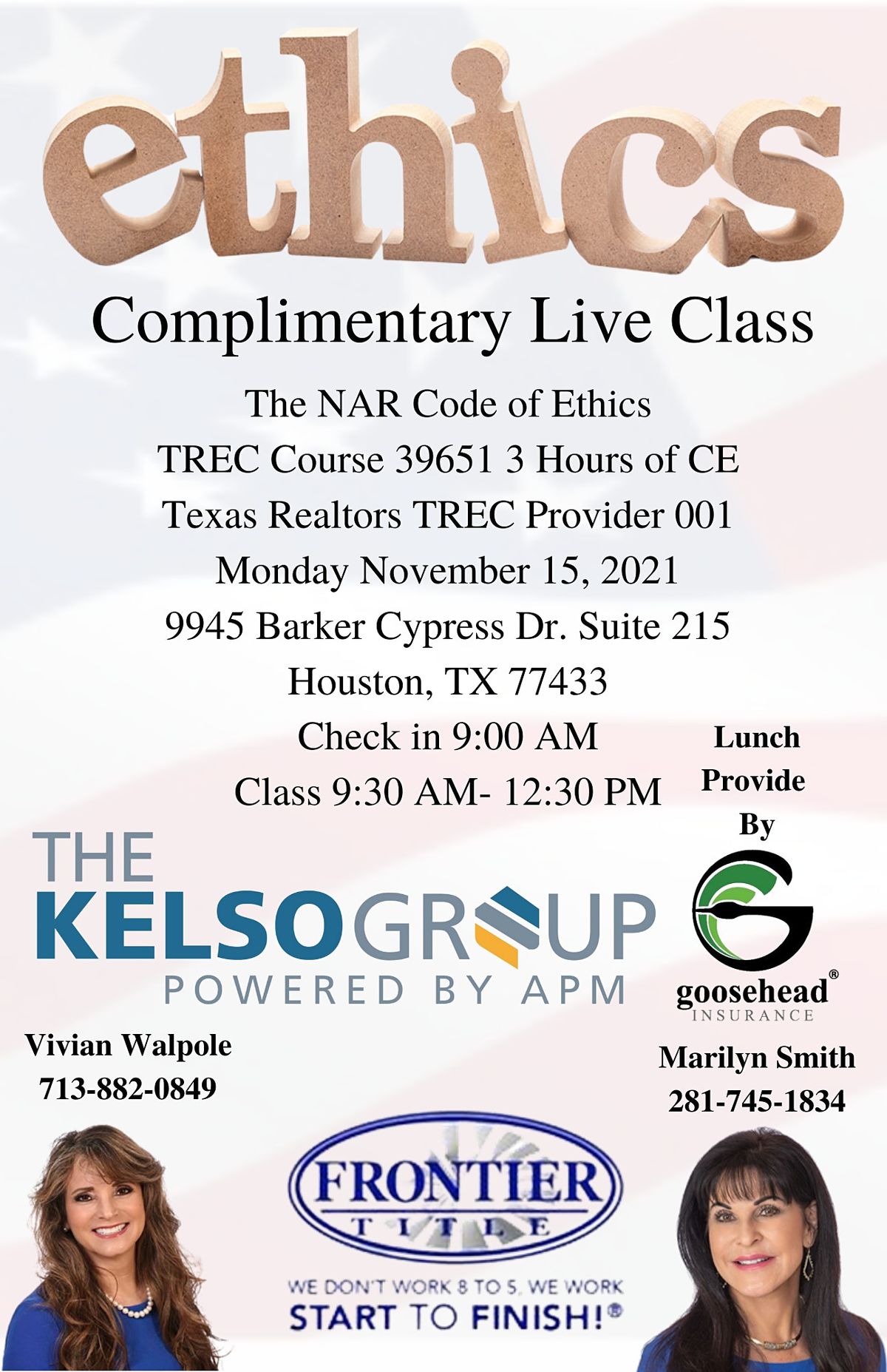 The NAR Code of Ethics TREC Course 39651, 9945 Barker Cypress Rd