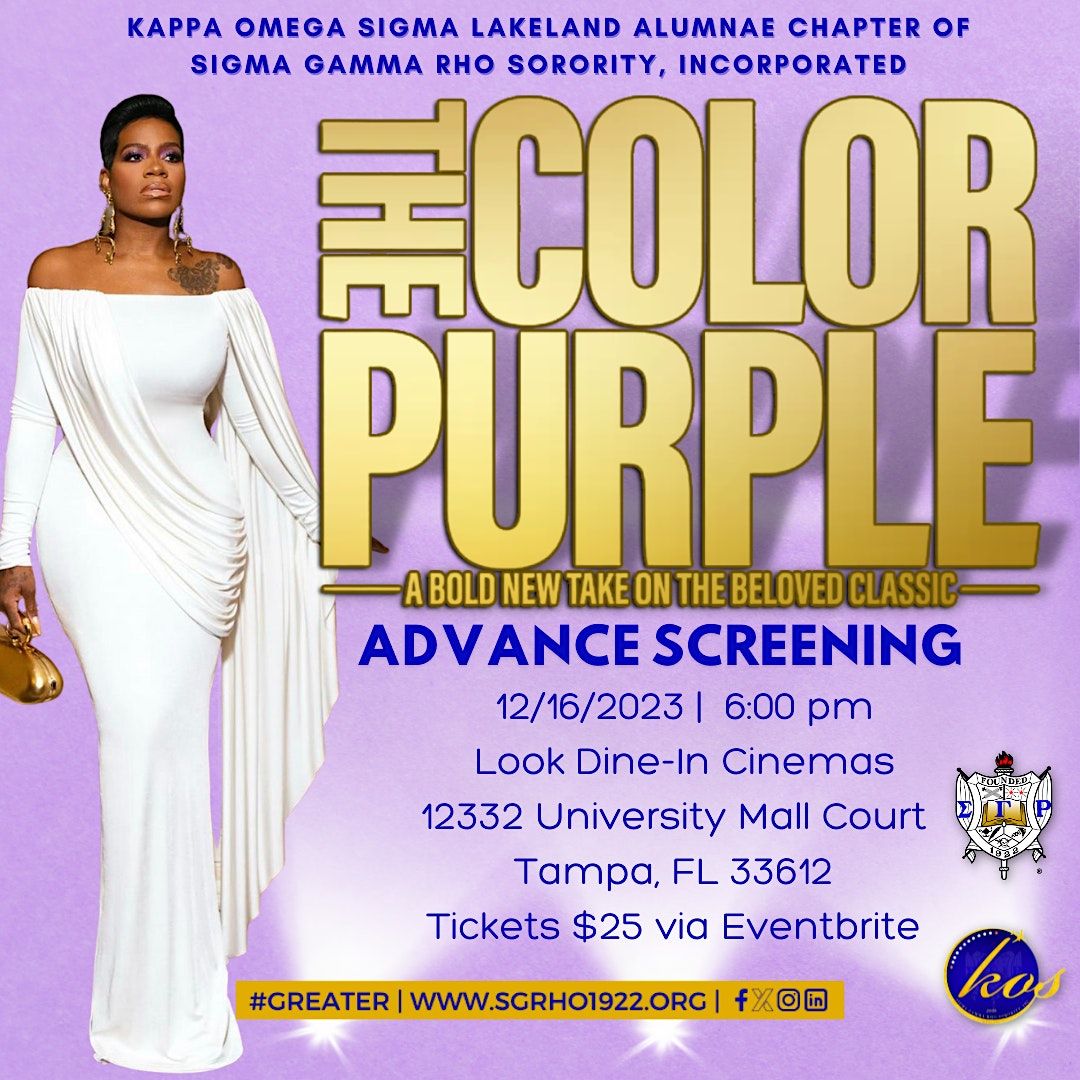 KOS Sigma Gamma Rho The Color Purple Advance Screening, LOOK DineIn