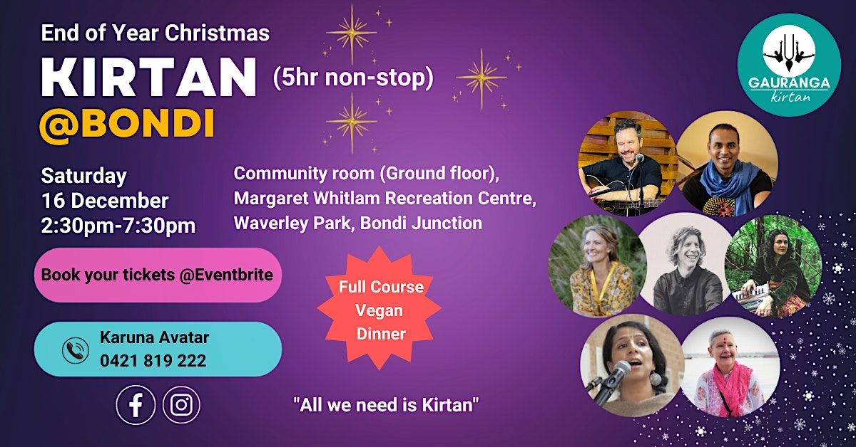 End of Year Christmas Kirtan @ Bondi, Community Room Margaret Whitlam ...