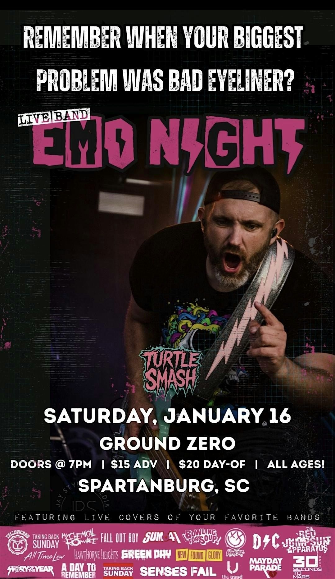 Turtlesmash live emo band, 16 January | Event in Spartanburg | AllEvents