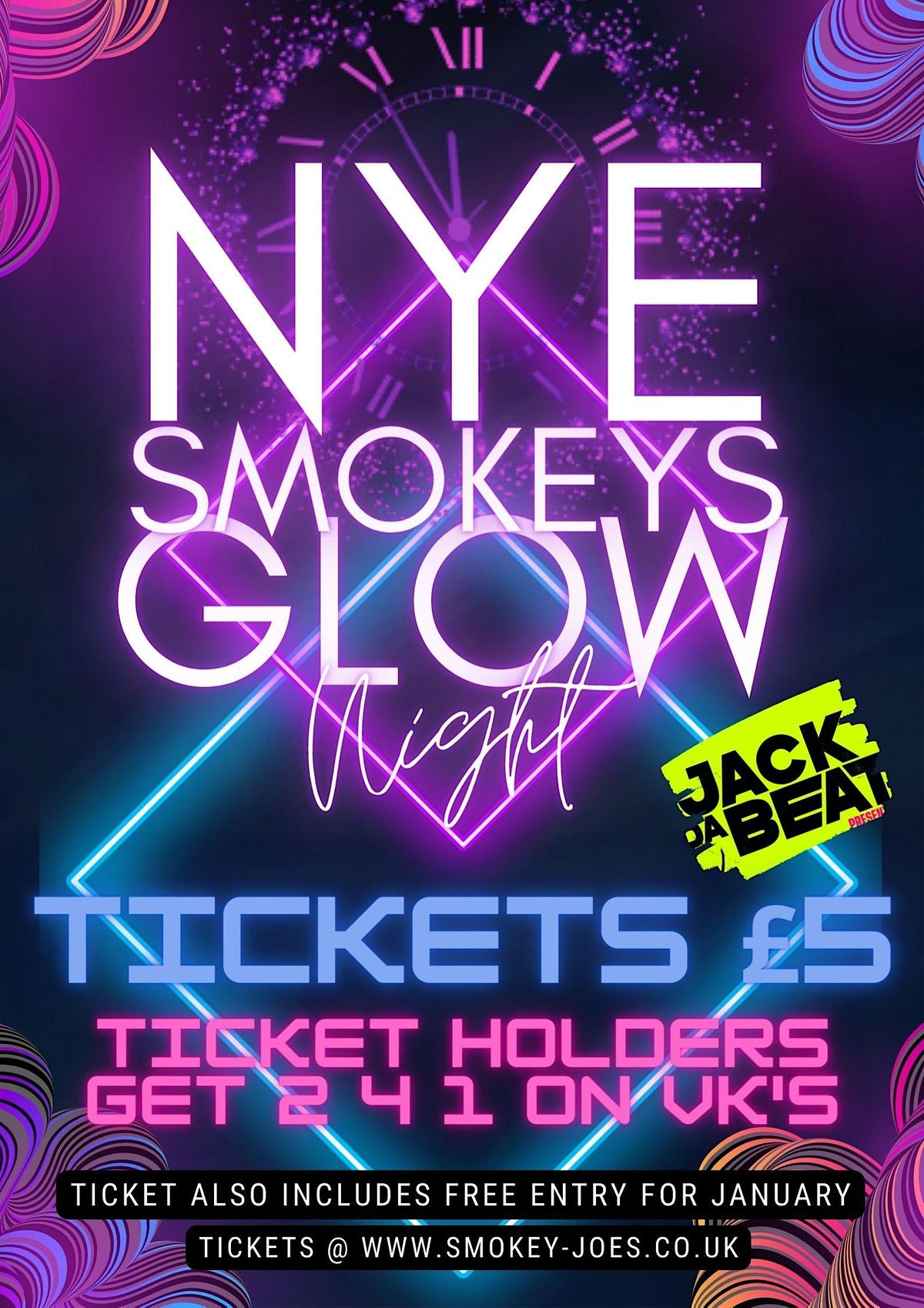 SMOKEYS NEW YEARS EVE 2022 GLOW PARTY, Smokeys, Maidenhead, December 31