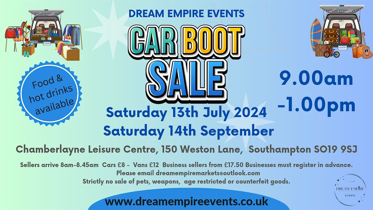 SO19 Southampton Car Boot Sale, Chamberlayne Leisure Centre, Weston, 14