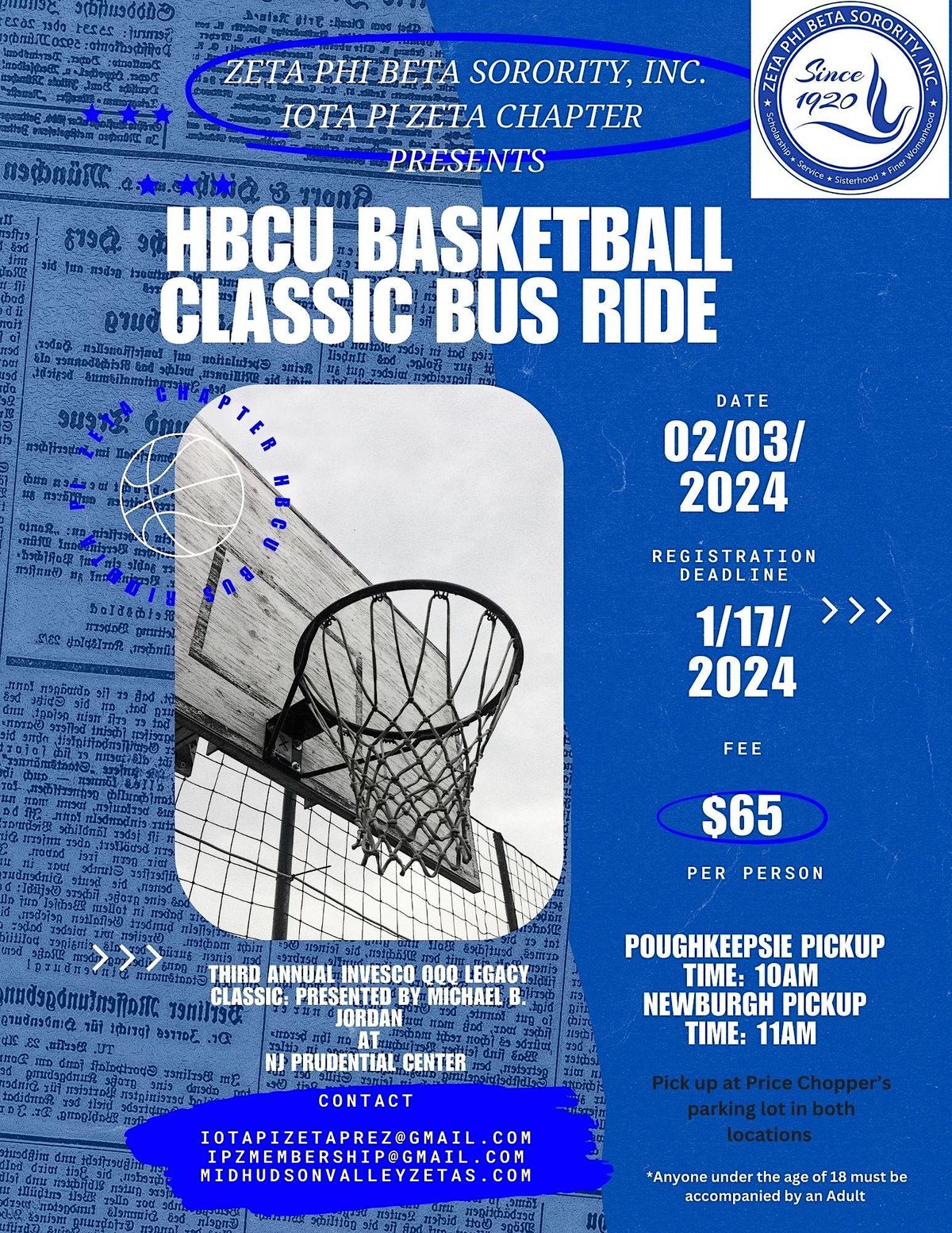 MidHudson Valley Zetas HBCU Basketball Classic Bus Ride, Prudential