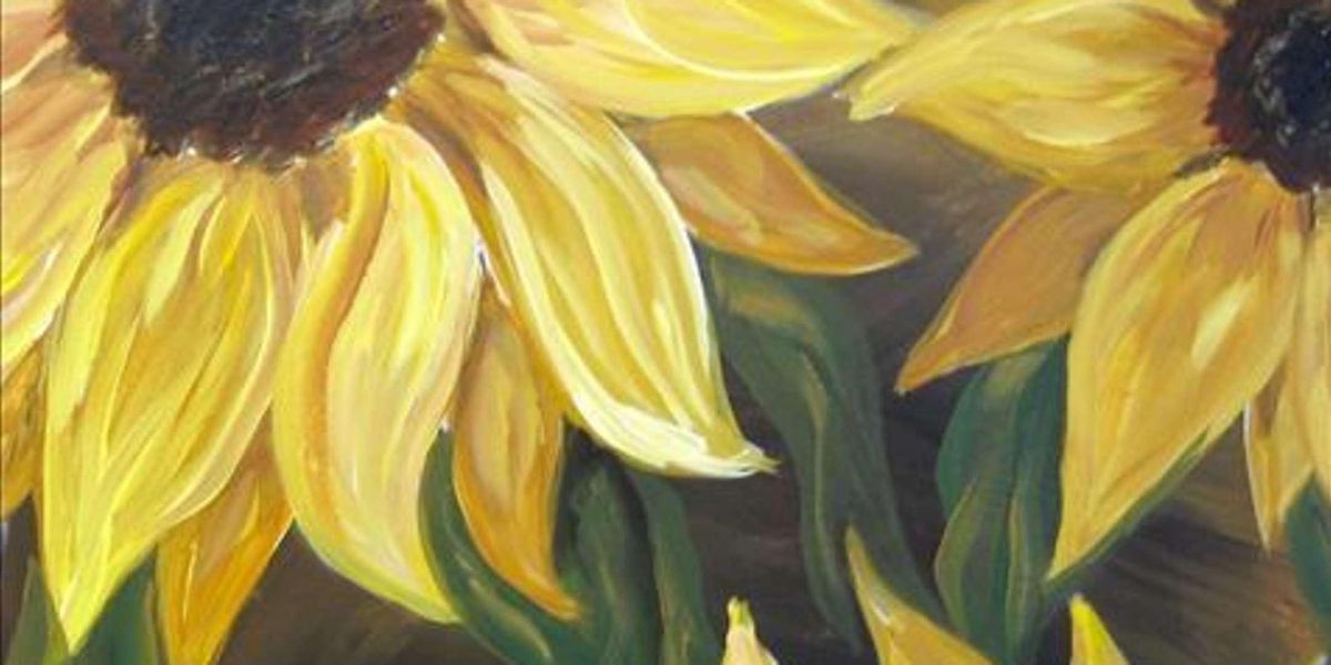 Sunflower CloseUp Paint and Sip by Classpop!™, Painting with a Twist