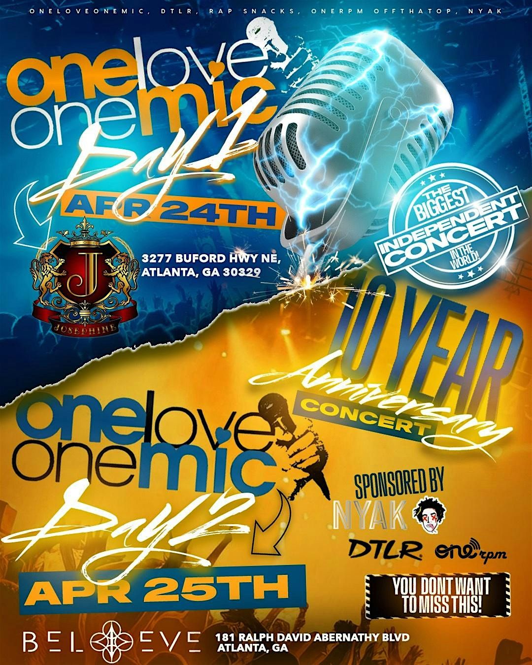 One Love One Mic 10 year anniversary, Josephine Lounge, Buford Highway Northeast, Atlanta, GA