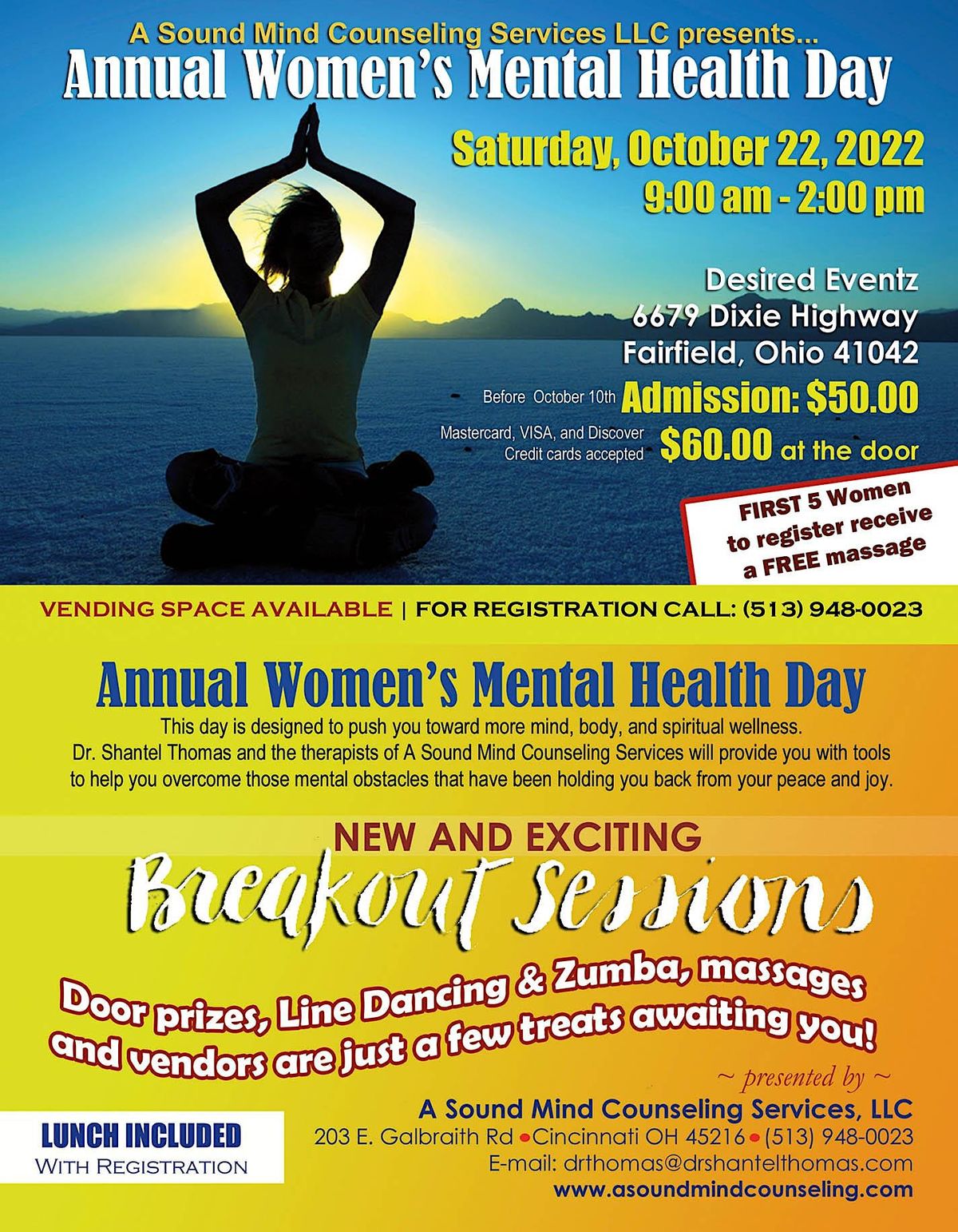 Annual Womens Mental Health Day, 6679 Dixie Hwy, Fairfield, October 22