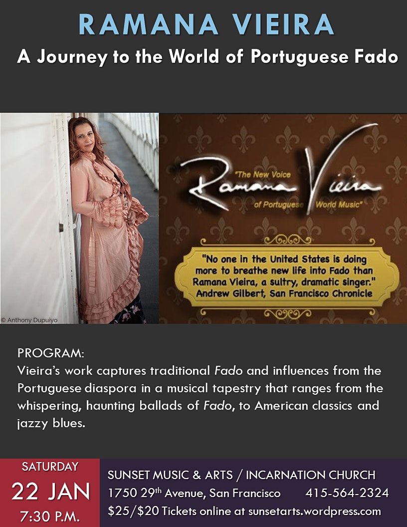 Ramana Vieira A Journey To The World Of Portuguese Fado Episcopal Church Of The Incarnation San Francisco January 22 2022 Allevents In Portugal Events August 2022 Fado
