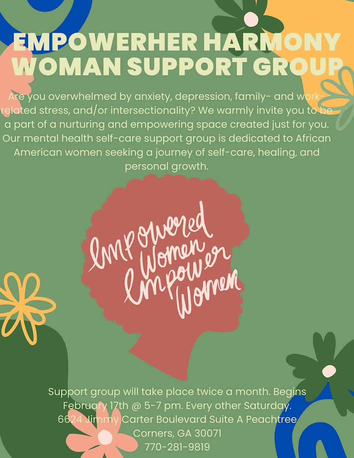 EmpowerHer Harmony Women Mental Health Support Group, 6624 Jimmy