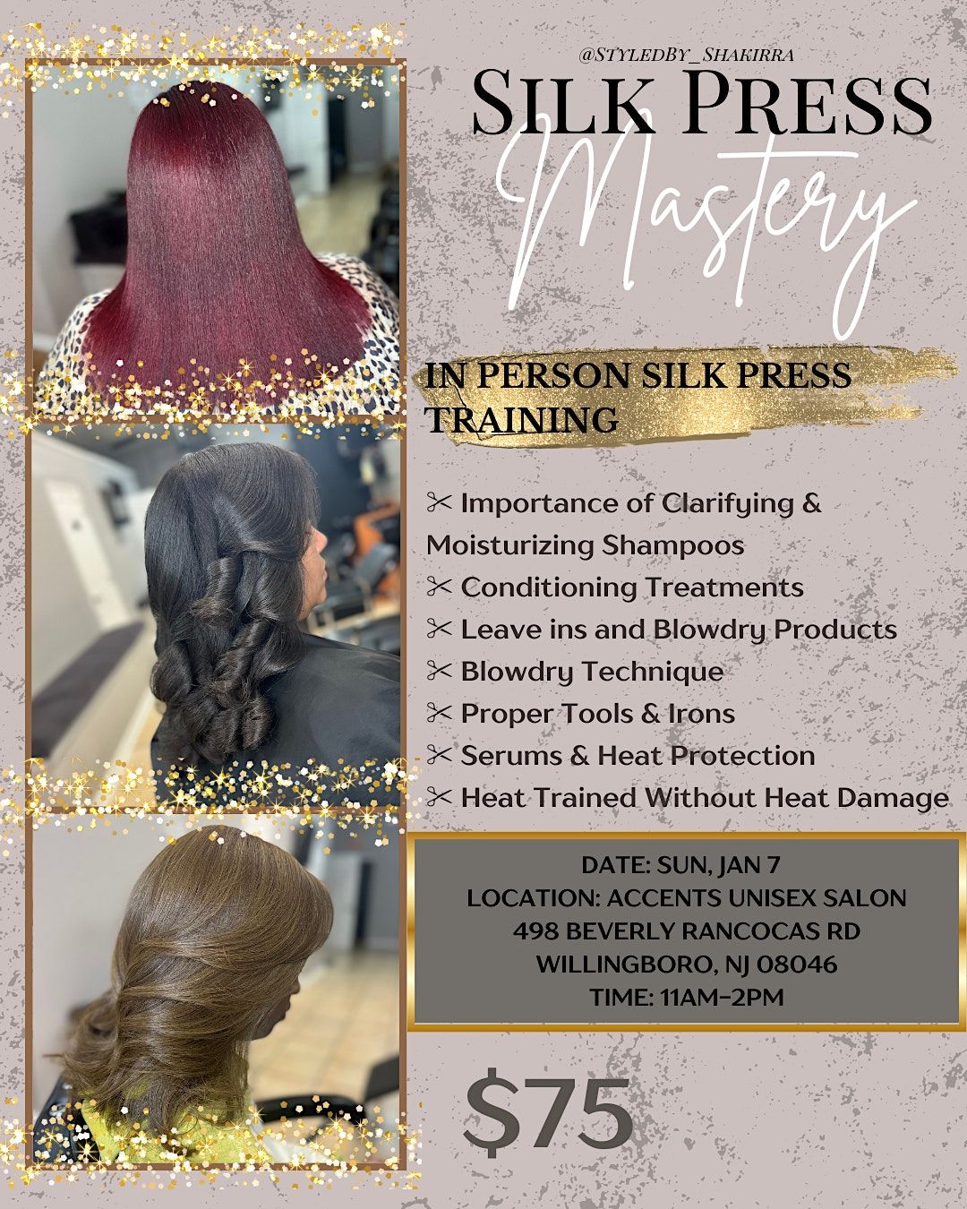 Silk Press Mastery, Accents Unisex Hair & Nail Sln, Willingboro