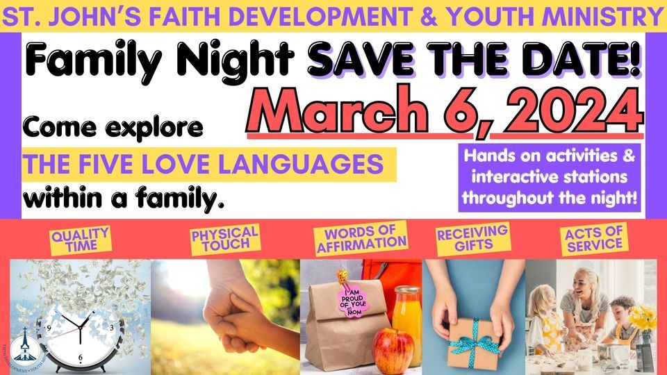 Faith Development/Youth Ministry Family Night, St. John Nepomucene, Little Chute, March 6 2024