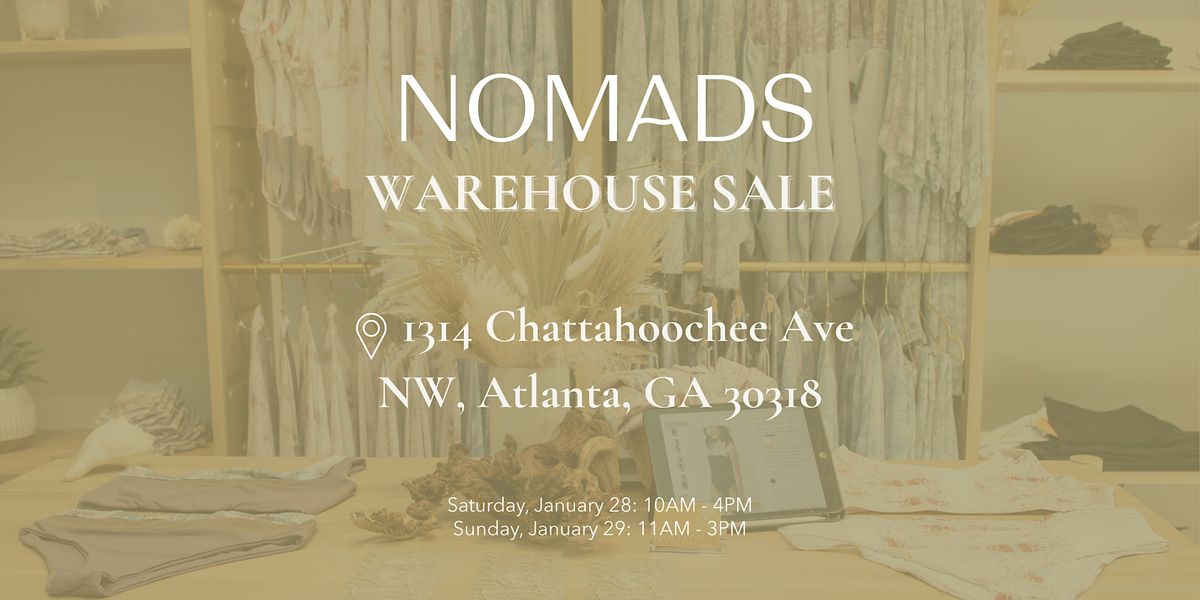 Nomads Swimwear Warehouse Sale, Saltbox, Atlanta, 28 January to 29