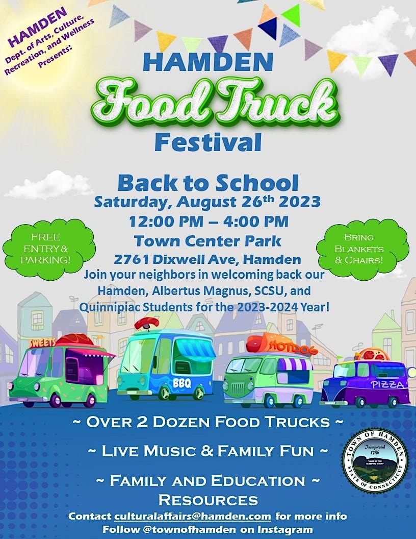 Hamden Food Truck Festival, Town Center Park, Hamden, 26 August 2023
