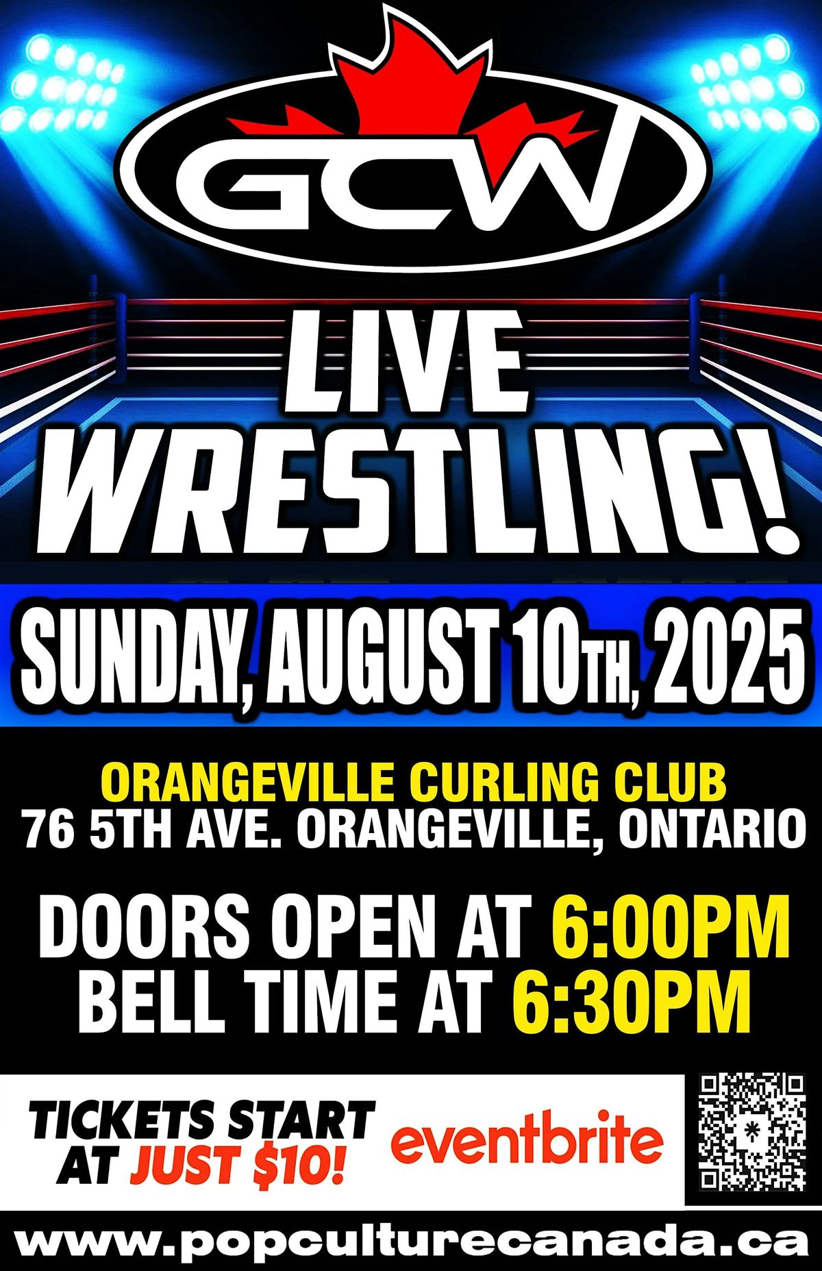 GCW : ORANGEVILLE  : AUGUST 10TH  2025 : LIVE WRESTLING, 10 August | Event in Orangeville | AllEvents
