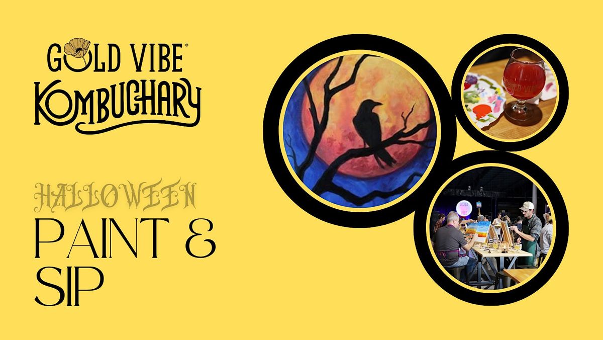 Halloween Paint and Sip Gold Vibe Kombuchary, Gold Vibe Kombuchary