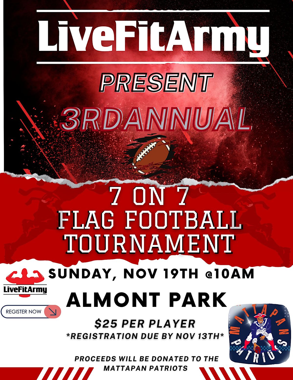 LiveFitArmy 3rd Annual Flag Football Tournament Almont Park Boston livefitarmy-3rd-annual-flag-football-tournament-almont-park-boston