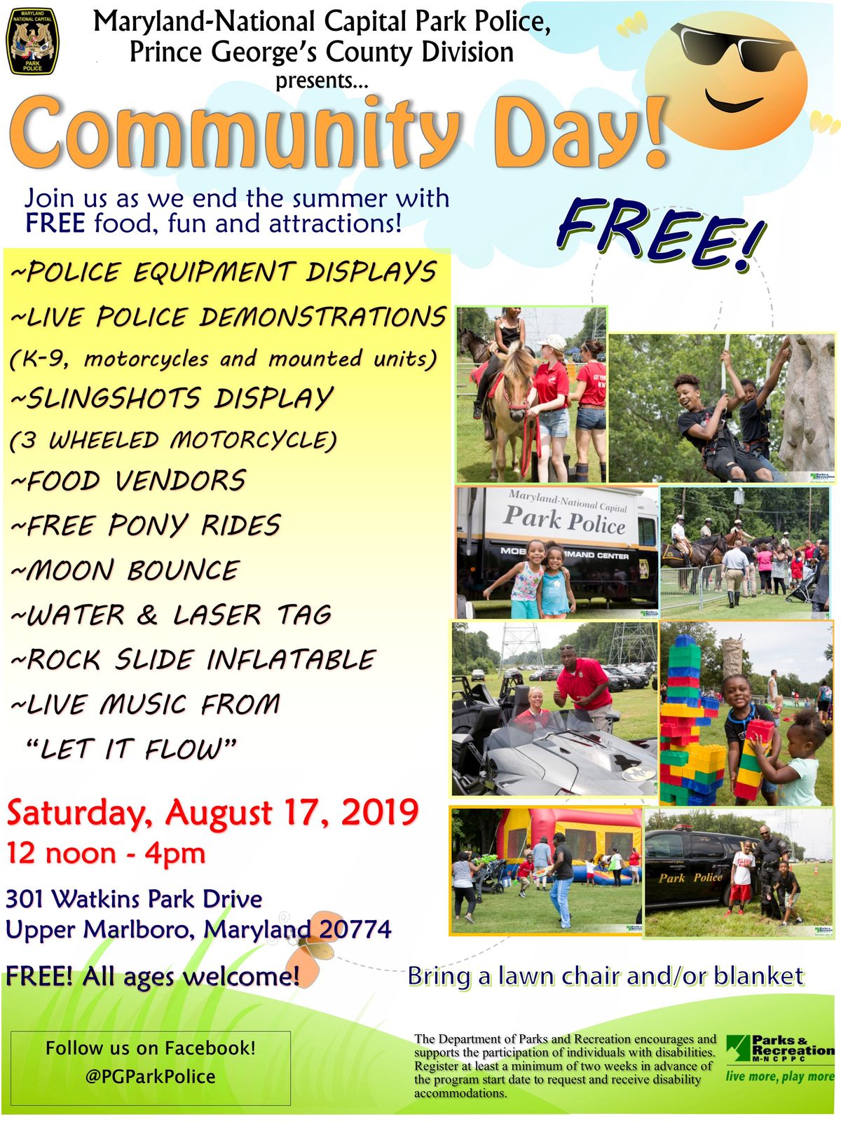 PG Park Police Community Day 2019, Watkins Regional Park, Upper