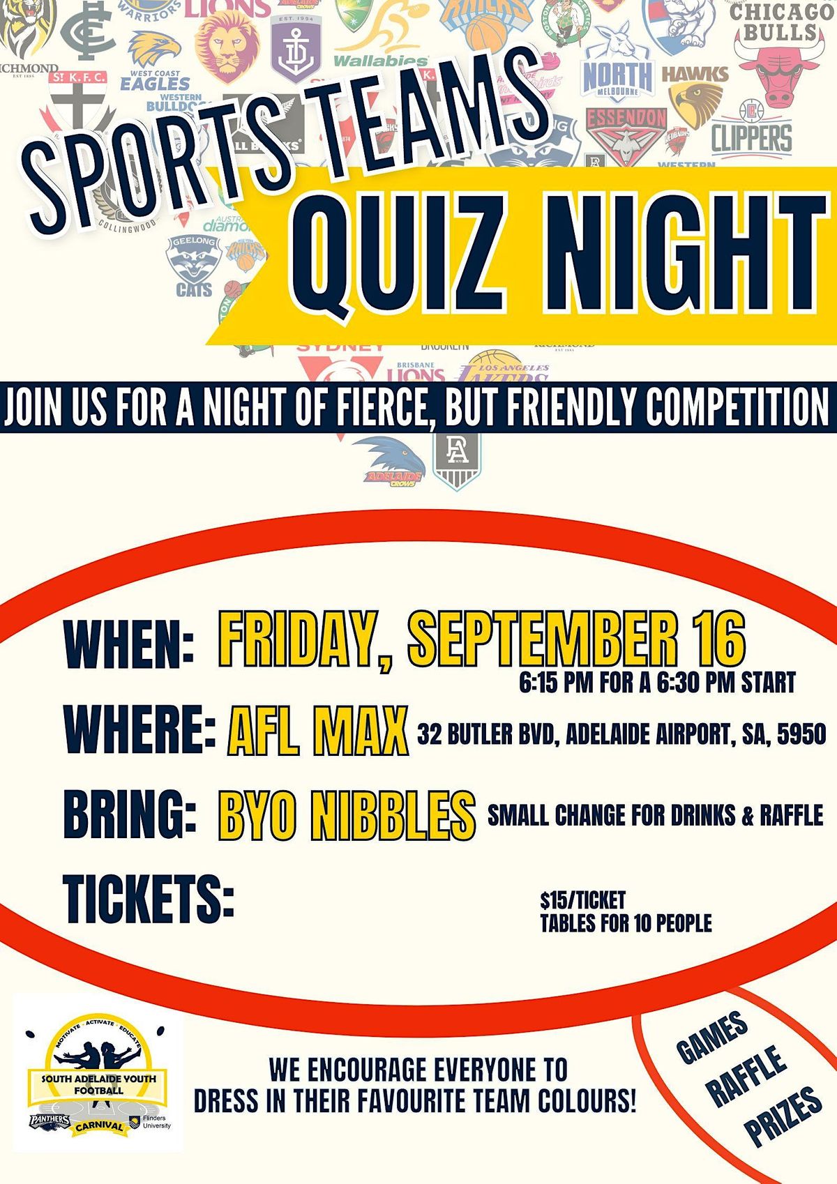 Sports Teams Quiz Night, AFL Max, Adelaide Airport, September 16 2022