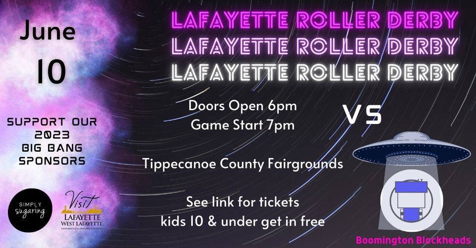 Lafayette Roller Derby vs. Boomington Blockheads, Tippecanoe County Fairgrounds, Buck Creek, 10