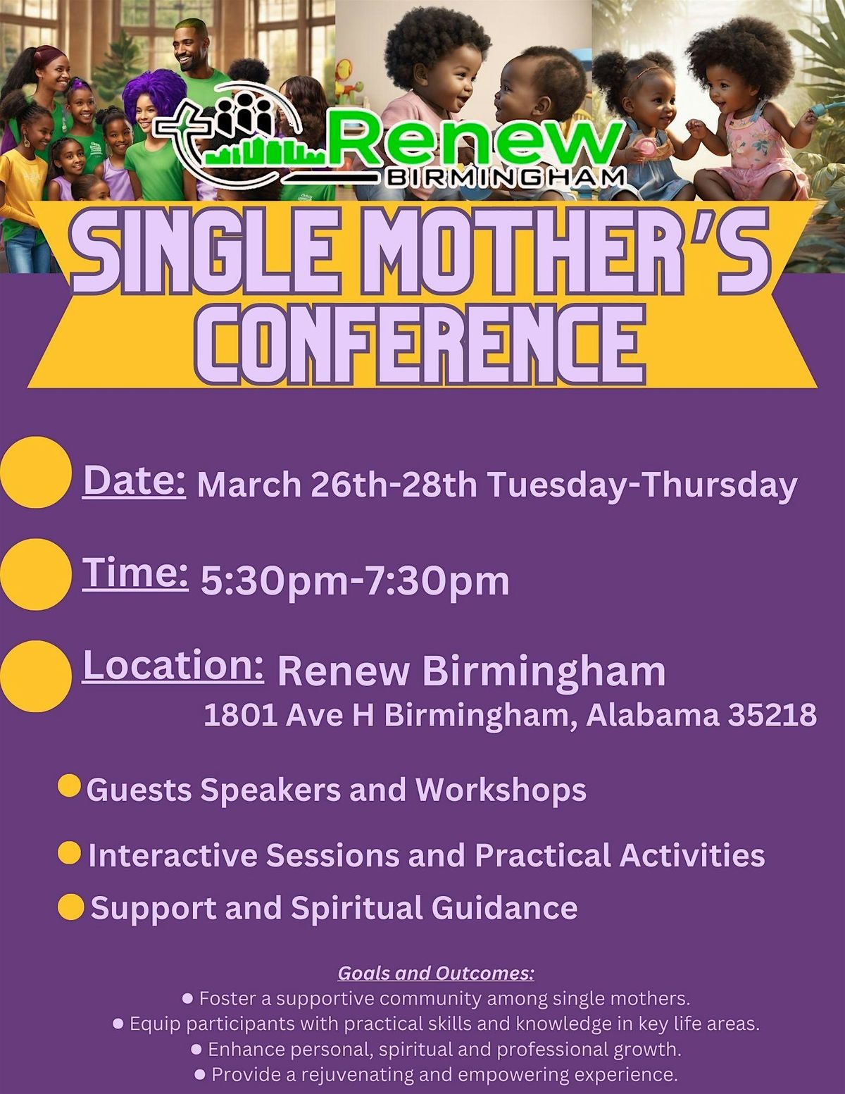 Single Mothers Conference 1801 Avenue H Birmingham AL USA March 26 single-mothers-conference-1801-avenue-h-birmingham-al-usa-march-26