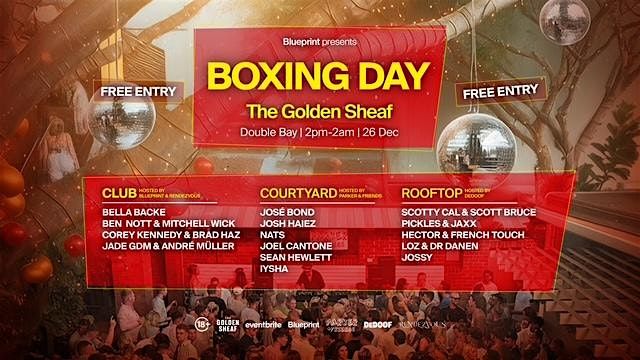 BLUEPRINT + Rendezvous + Parker & Friends + Dedoof + FREE PARTY- BOXING DAY, 26 December | Event in Double Bay
