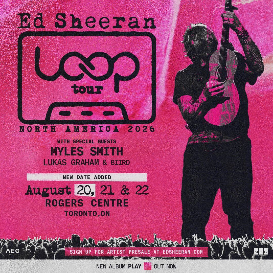 Ed Sheeran  Myles Smith & Lukas Graham, 19 August | Event in Toronto | AllEvents