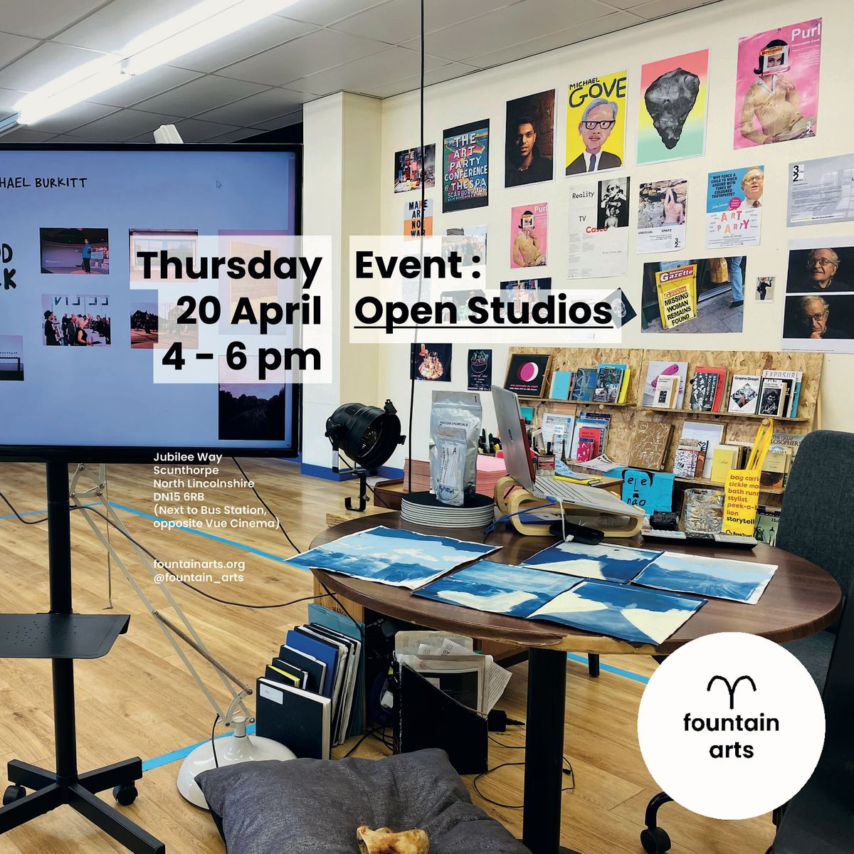 Open Studios, fountain arts, Scunthorpe, April 20 to March 21