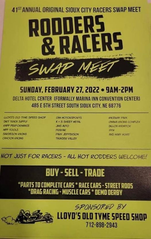 RODDERS & RACERS SWAP MEET, 485 E 5th St, South Sioux City, NE 68776