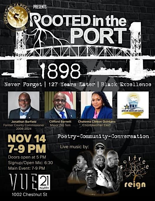 Rooted in the Port vibe out to live music & poetry by SolTree Reign | Event in Wilmington | AllEvents